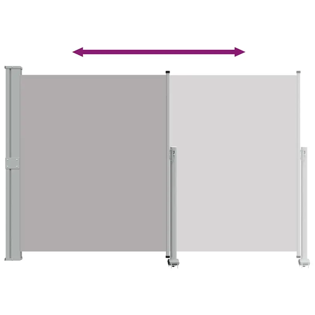 Patio Retractable Side Awning Grey 160 x 300 cm Outdoor Privacy Screen Shade