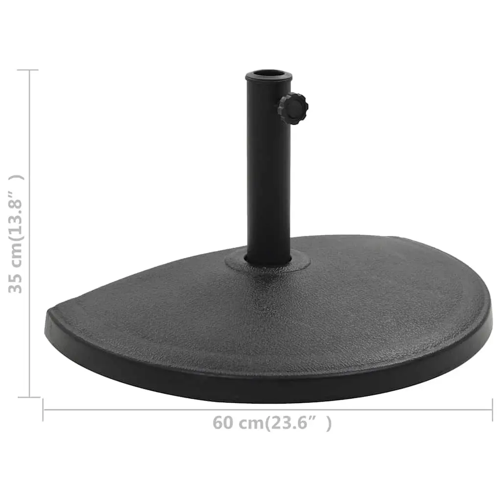 Half Round Parasol Base Weather Resistant Polyresin