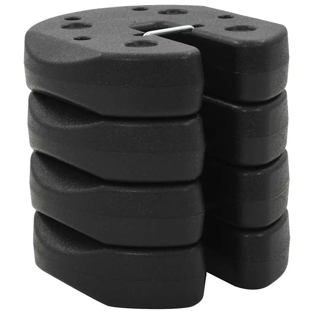 Concrete Weight Plates Stackable Black 4 Piece 220mm Diameter for Gazebo Tent Stabilisation