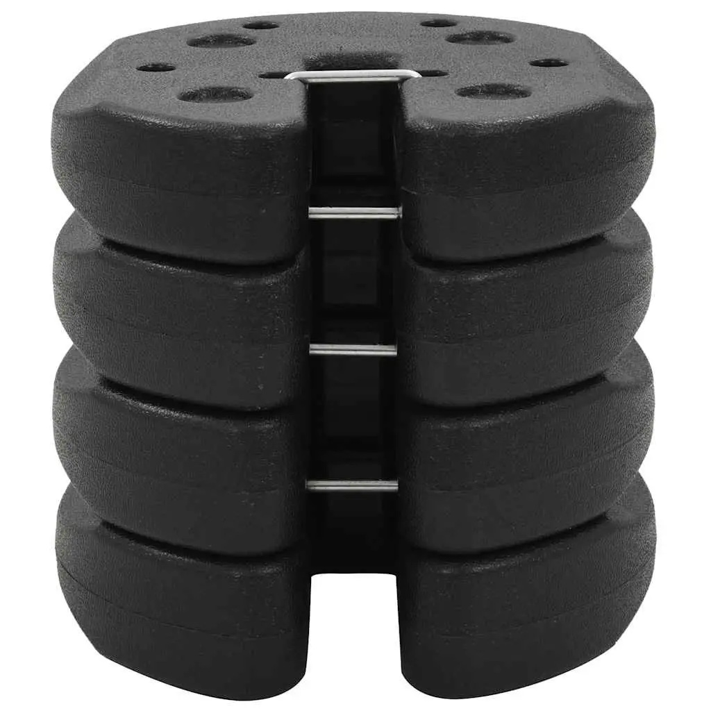 Concrete Weight Plates Stackable Black 4 Piece 220mm Diameter for Gazebo Tent Stabilisation