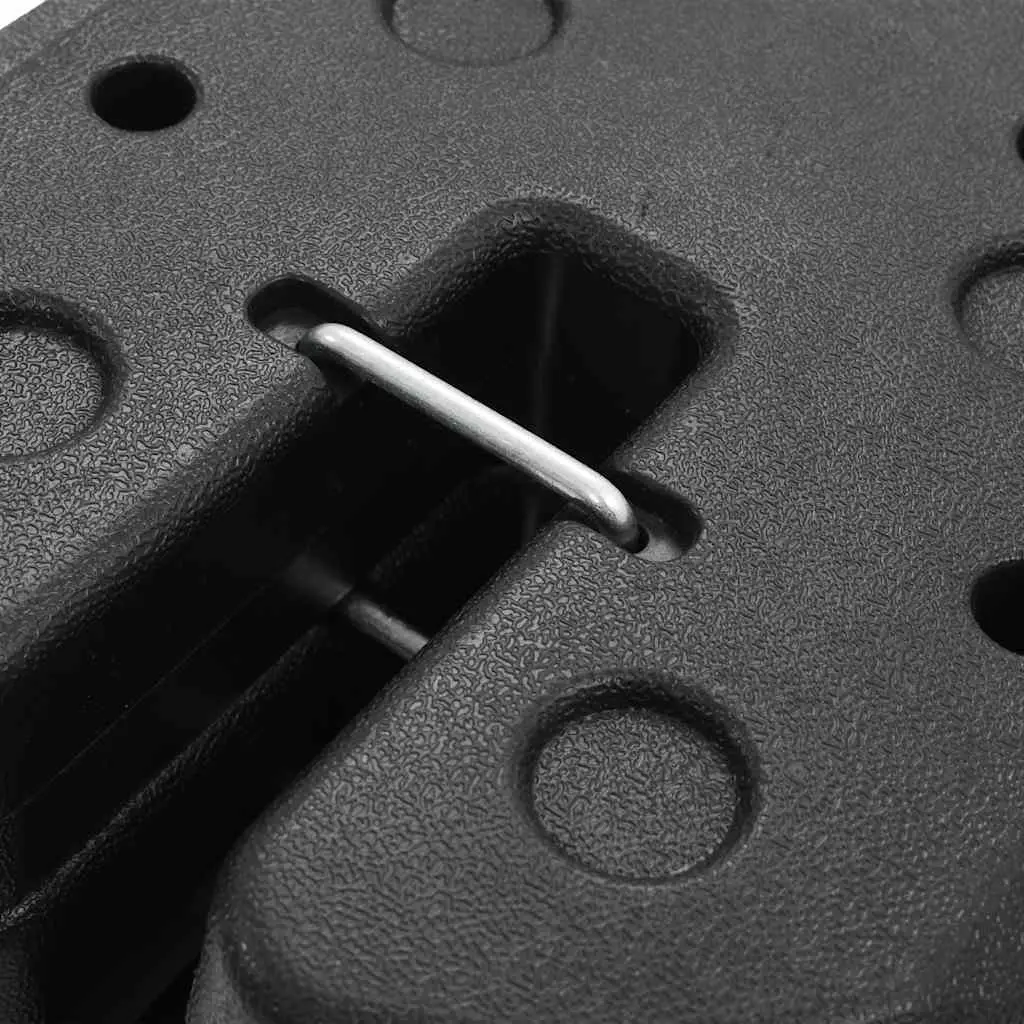 Concrete Weight Plates Stackable Black 4 Piece 220mm Diameter for Gazebo Tent Stabilisation