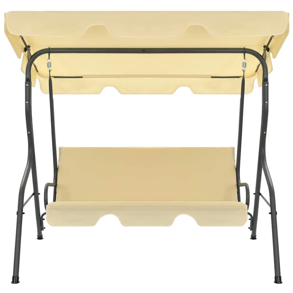 Garden Swing Bench White Outdoor Patio Canopy Recliner