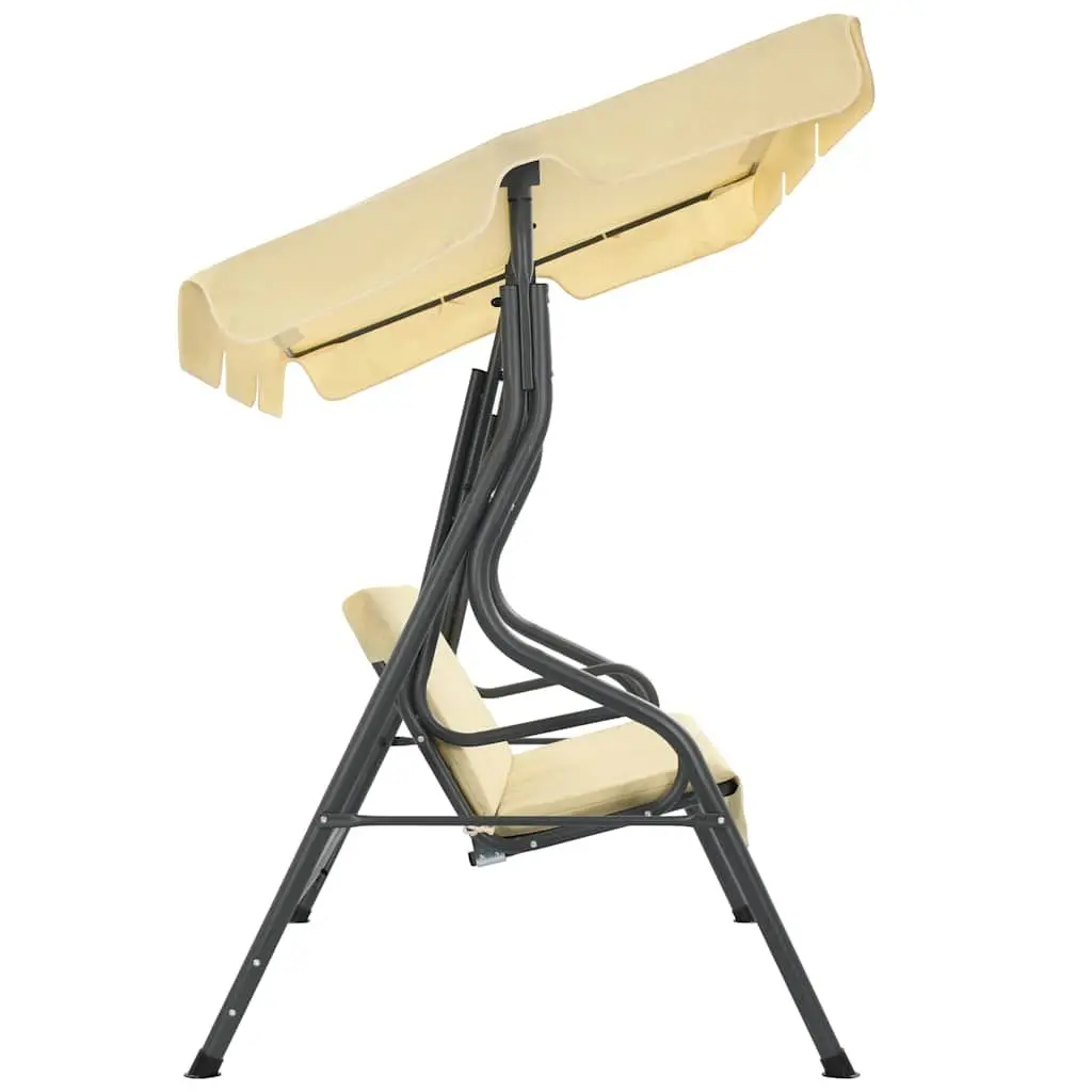 Garden Swing Bench White Outdoor Patio Canopy Recliner