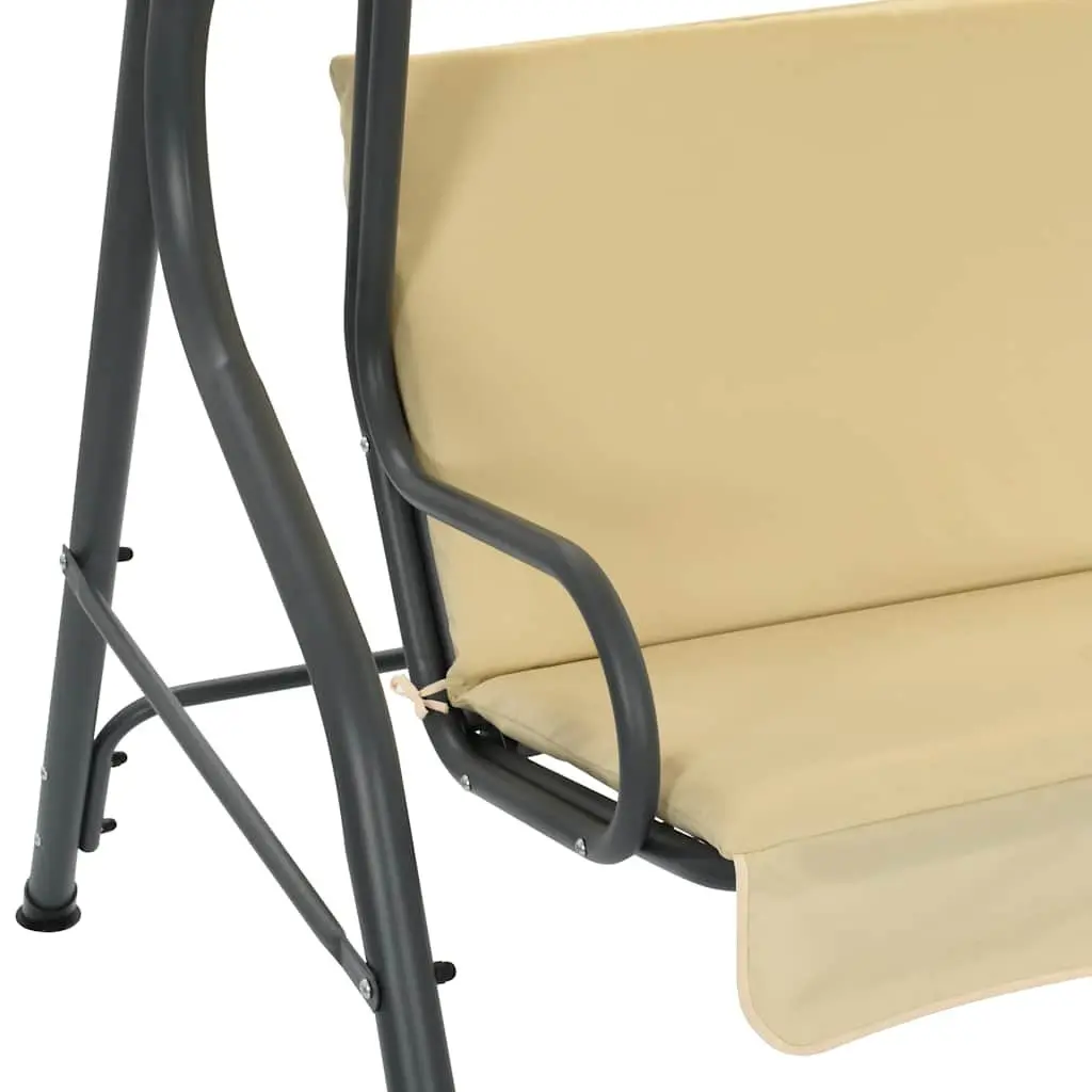 Garden Swing Bench White Outdoor Patio Canopy Recliner