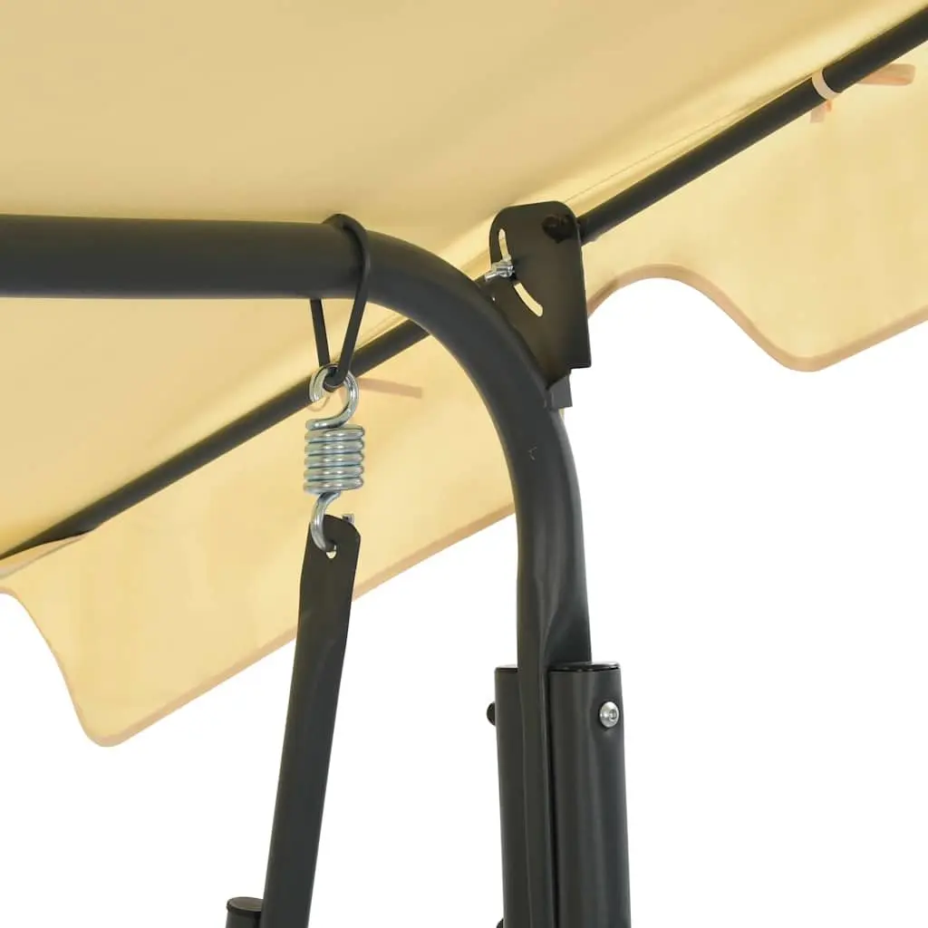 Garden Swing Bench White Outdoor Patio Canopy Recliner