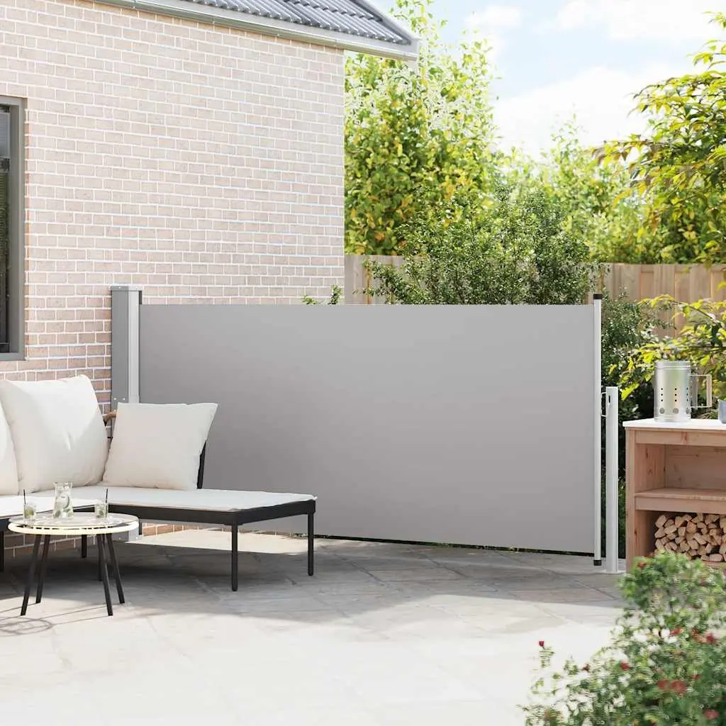 Retractable Side Awning Automatic Roll-back 140 x 300 cm Grey