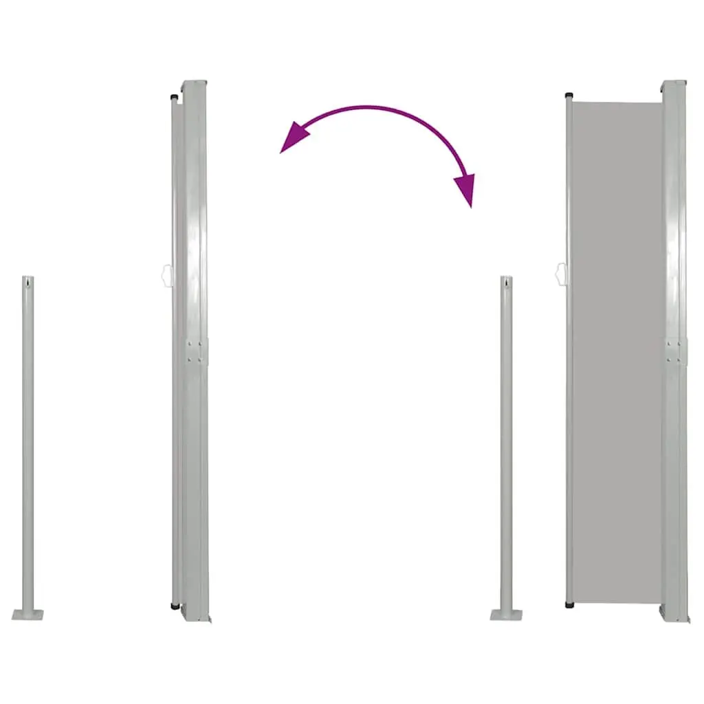 Retractable Side Awning Automatic Roll-back 140 x 300 cm Grey