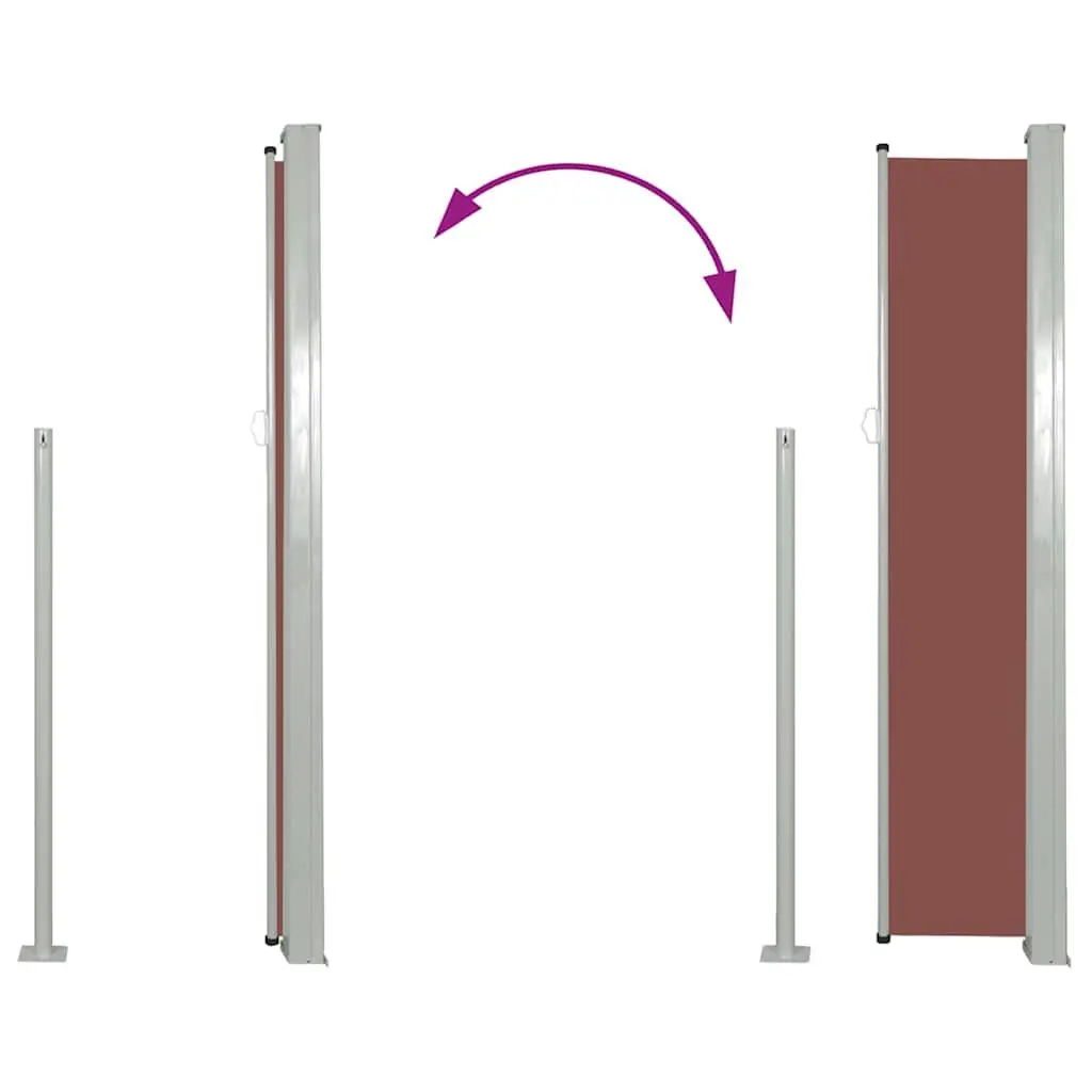 Retractable Side Awning 117x314 cm Brown Outdoor Privacy Screen Patio Balcony