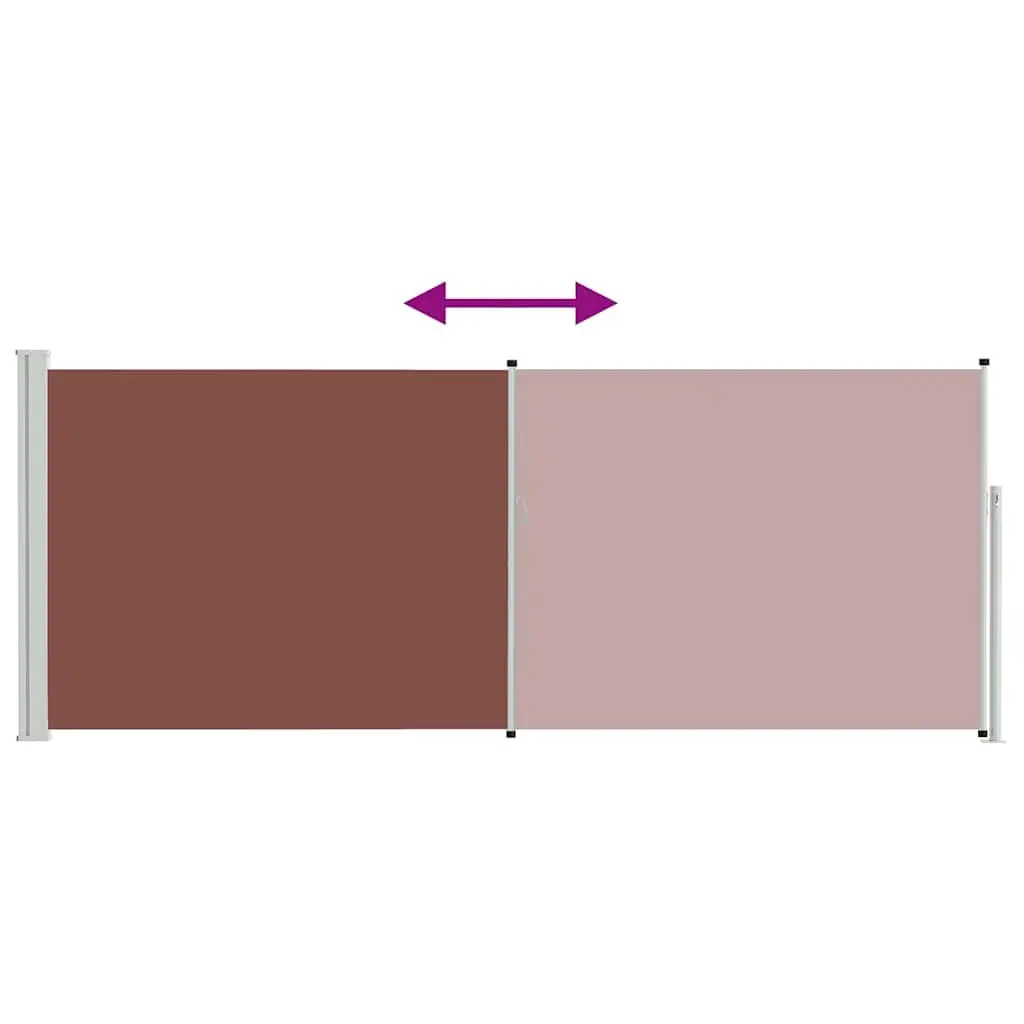 Retractable Side Awning 117x314 cm Brown Outdoor Privacy Screen Patio Balcony