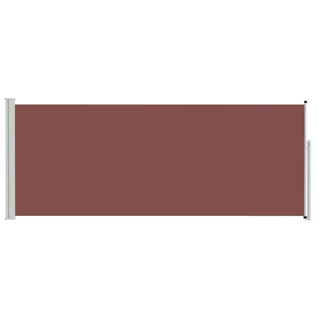 Retractable Side Awning 117x314 cm Brown Outdoor Privacy Screen Patio Balcony
