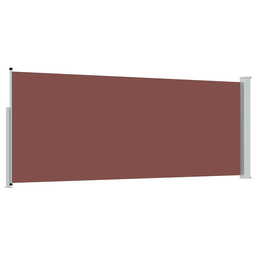 Retractable Side Awning 117x314 cm Brown Outdoor Privacy Screen Patio Balcony