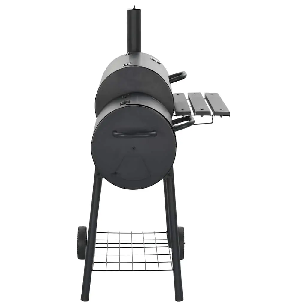 Offset Smoker Charcoal Black with Side Firebox Large Cooking Chamber for Outdoor Grilling and Smoking