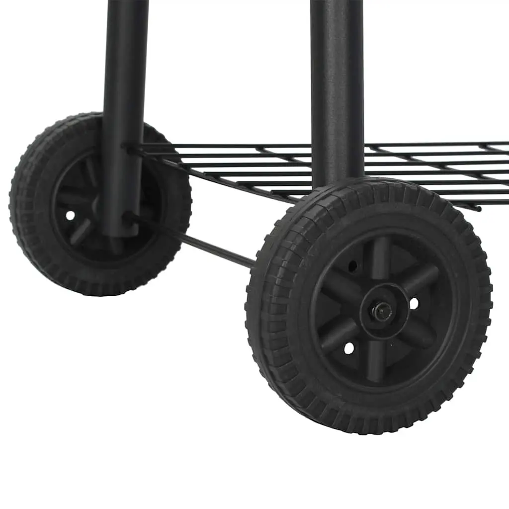 Offset Smoker Charcoal Black with Side Firebox Large Cooking Chamber for Outdoor Grilling and Smoking
