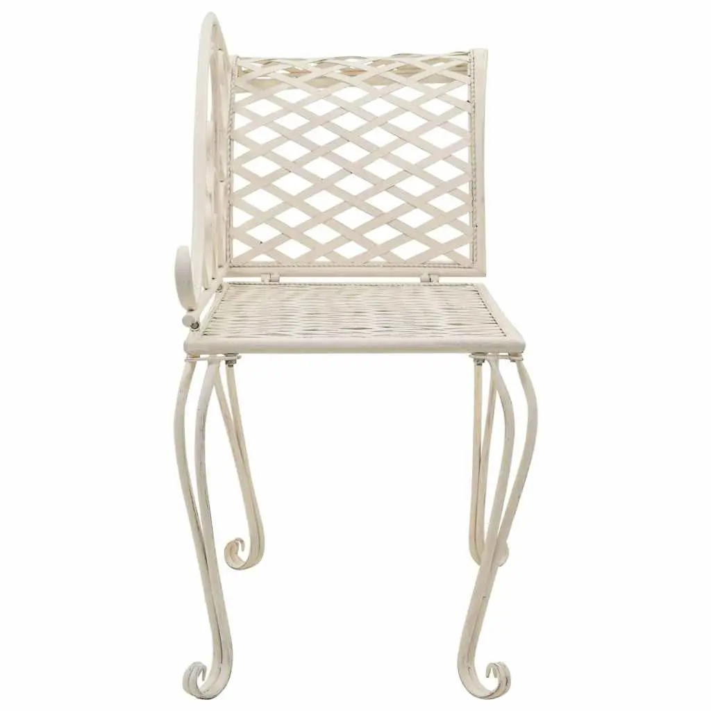 Garden Chaise Lounge 128cm Outdoor Lounger Metal Frame Patio Furniture White