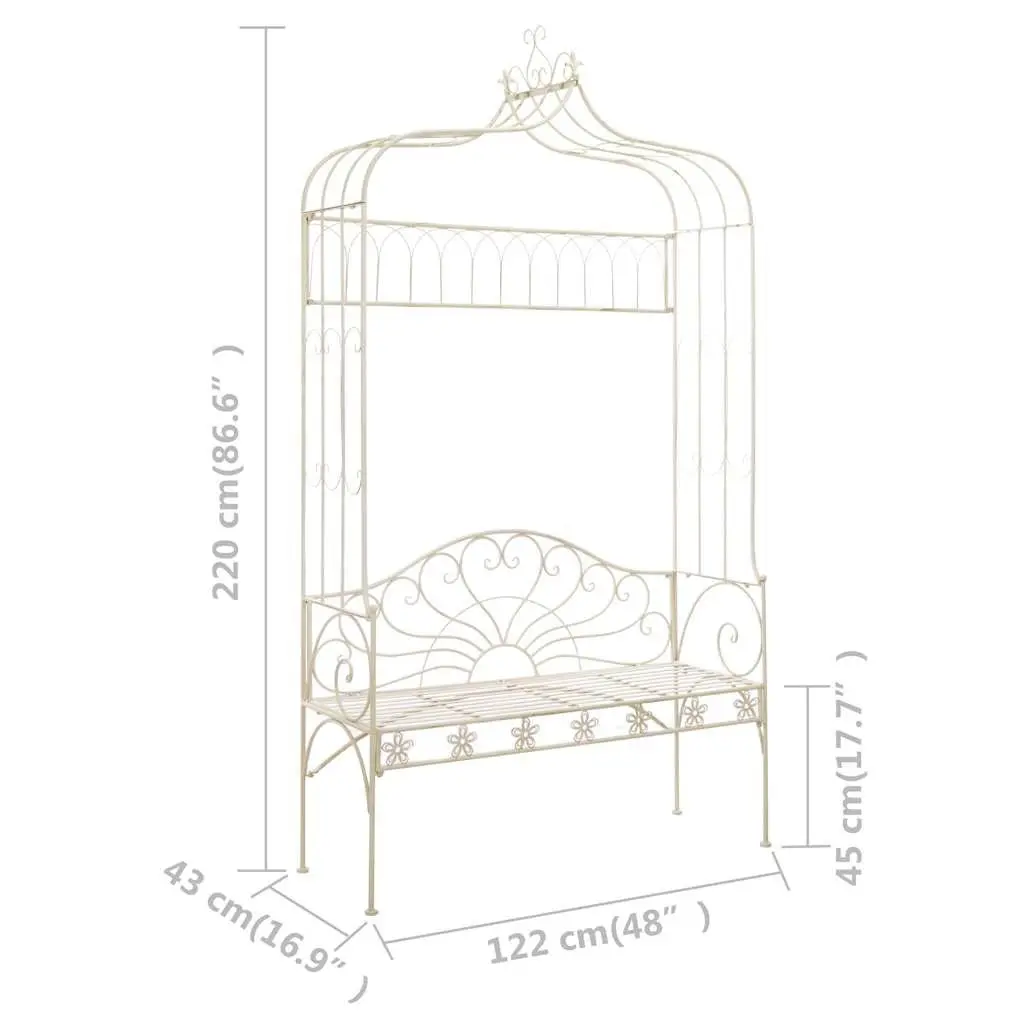Garden Bench Antique Style Wrought Iron 122cm