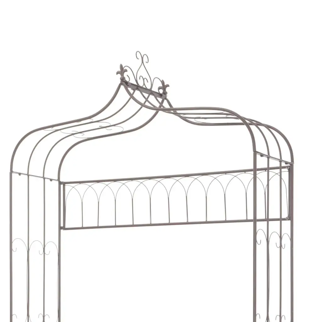 Outdoor Garden Bench Antique Brown Wrought Iron 122cm