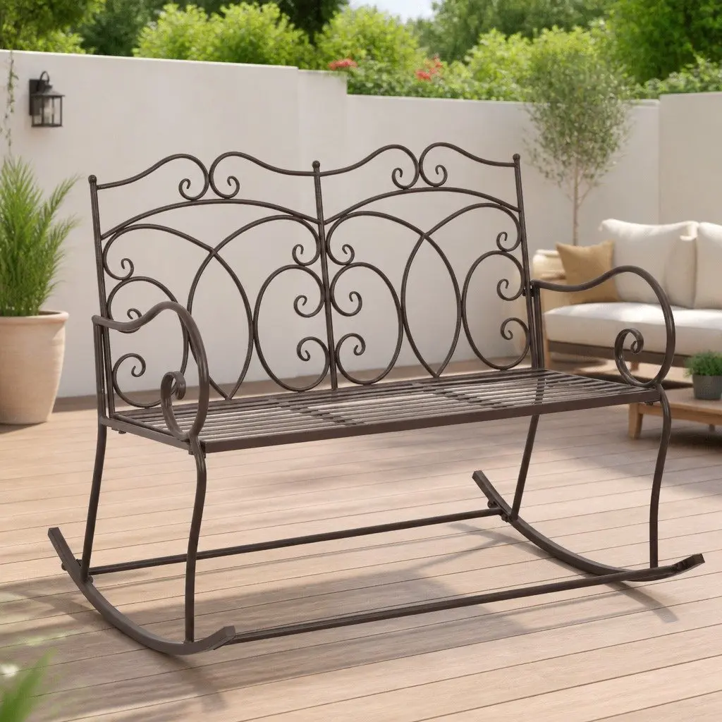 Antique Brown Garden Bench