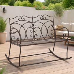 Enjoy Your Outdoors with This Antique Brown Garden Bench