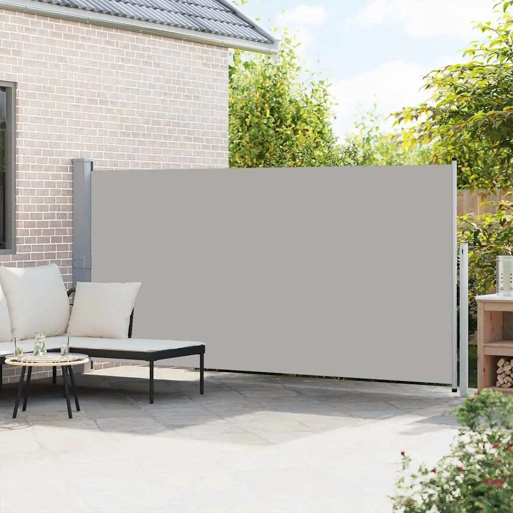 Retractable Side Awning Garden Patio Screen 160x500cm Outdoor Sunshade Grey