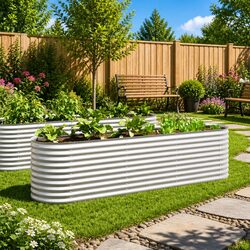 Your Gardening Companion: 320x80x81cm Galvanised Steel Bed