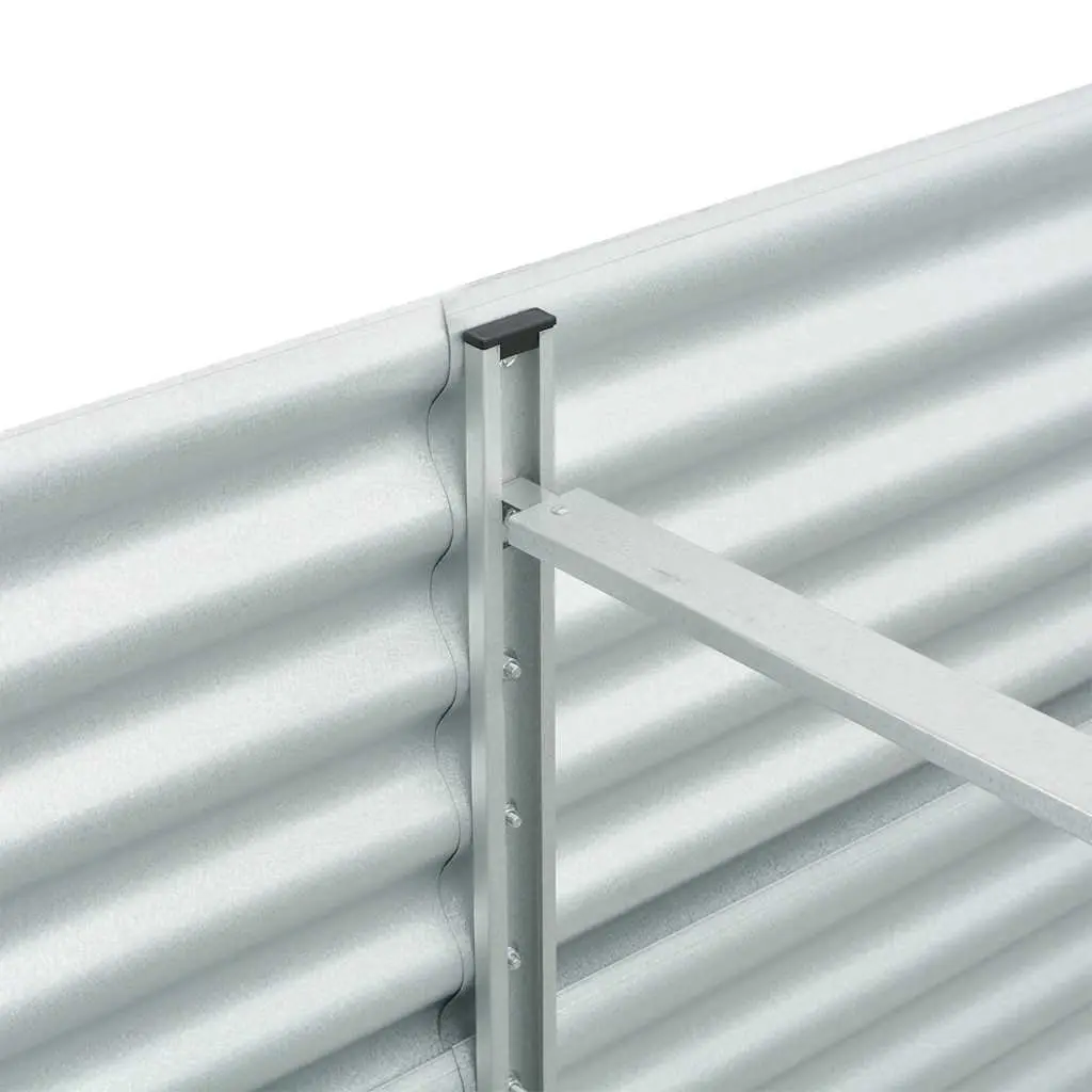 Galvanised Steel Garden Raised Bed Weather Resistant 240x80x81 cm Outdoor Planter Silver Box