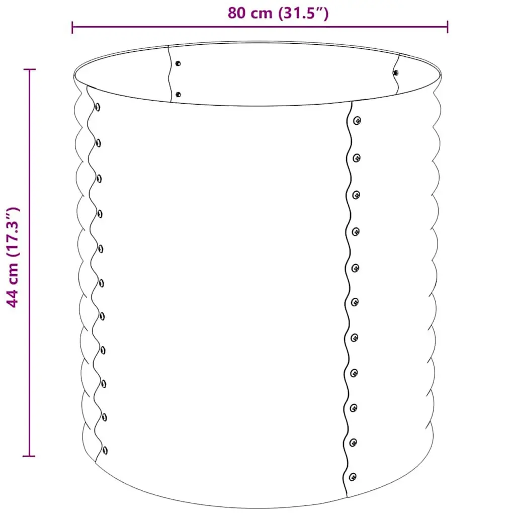 Galvanised Steel Raised Garden Bed Outdoor Planter Box 80x80x81 cm Silver