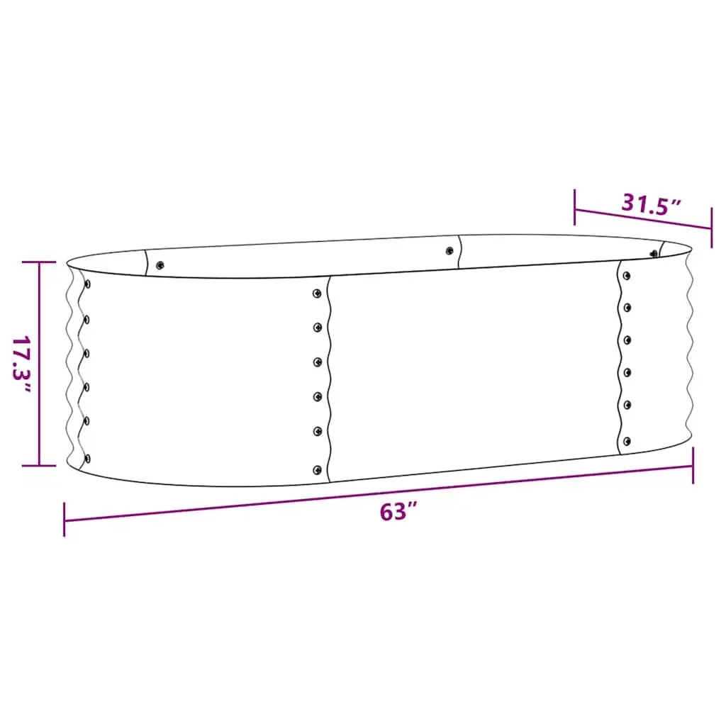 Garden Raised Bed Galvanised Steel 160x80x44 cm Silver Outdoor Planter