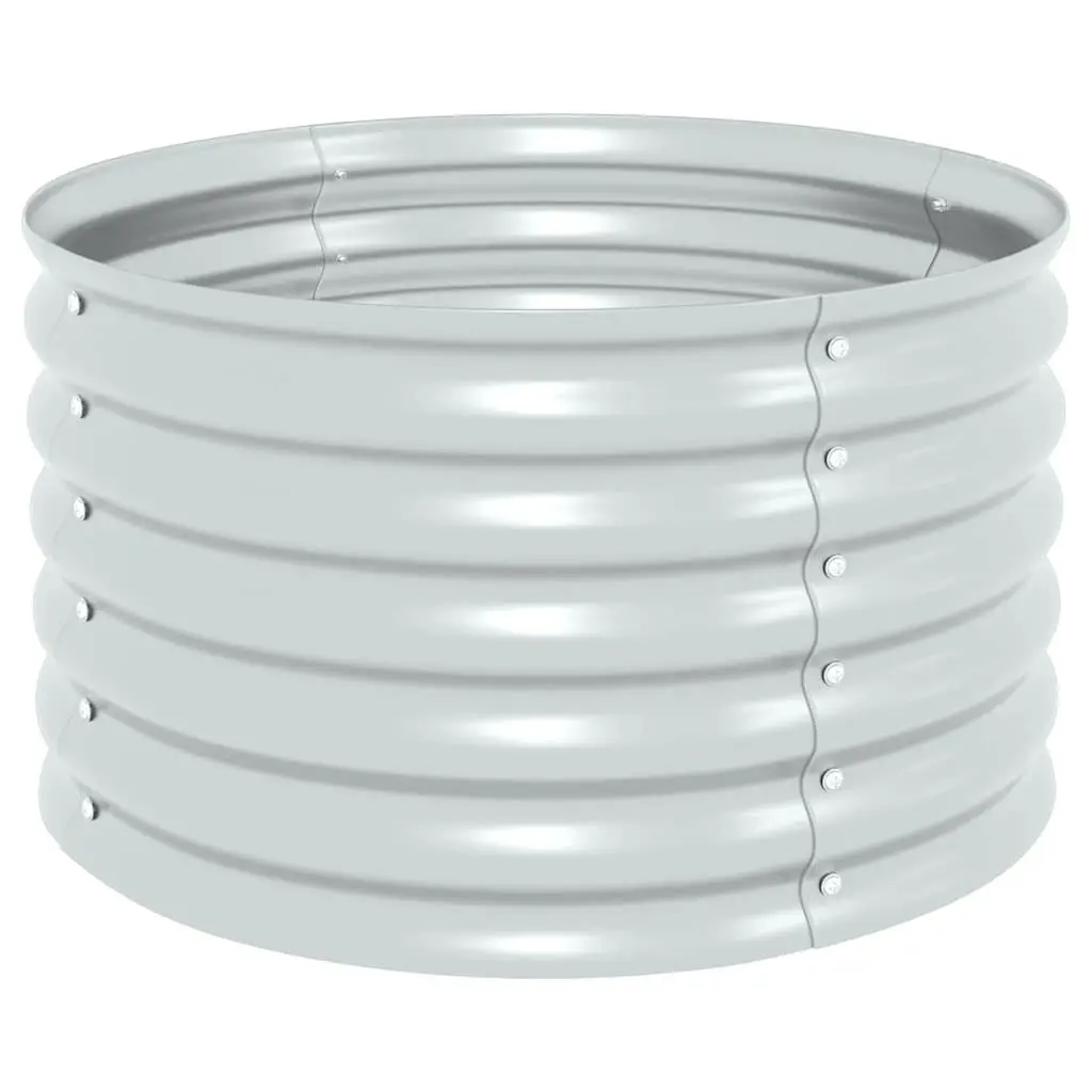 Raised Bed Outdoor Planter Silver Galvanised Steel Weather Resistant 80x80x44 cm
