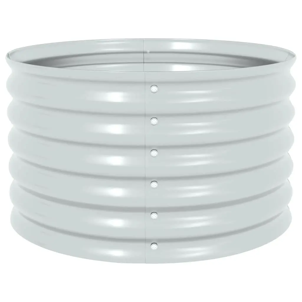 Raised Bed Outdoor Planter Silver Galvanised Steel Weather Resistant 80x80x44 cm