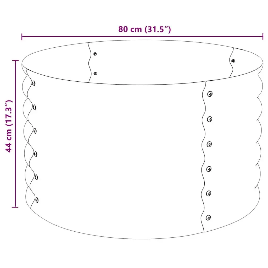 Raised Bed Outdoor Planter Silver Galvanised Steel Weather Resistant 80x80x44 cm