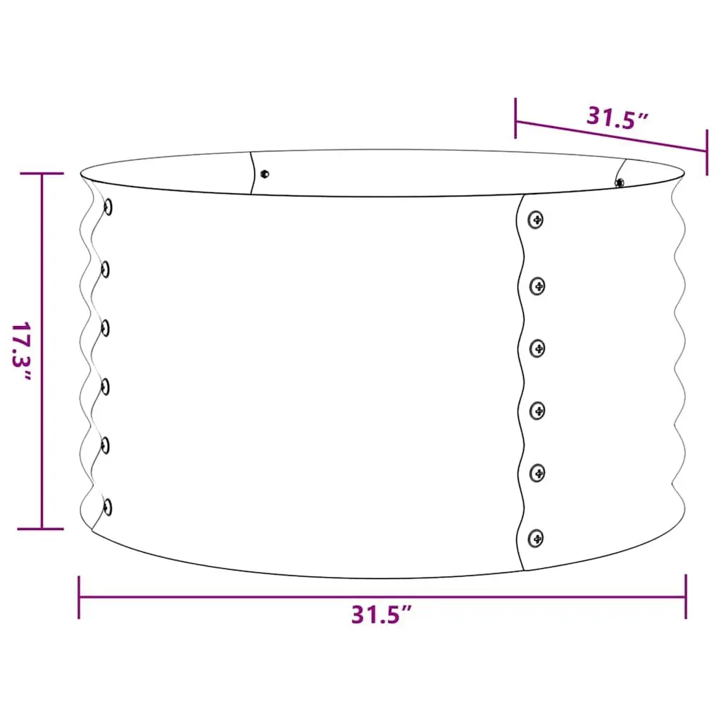 Raised Bed Outdoor Planter Silver Galvanised Steel Weather Resistant 80x80x44 cm