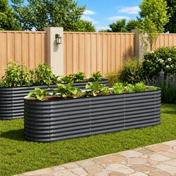 Friendly Galvanised Steel Garden Bed 320x80x81 cm