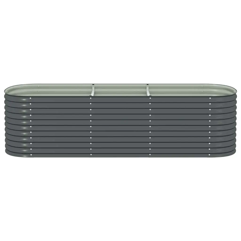 Galvanised Steel Garden Raised Bed Weather Resistant 320x80x81 cm Outdoor Planter Box Grey