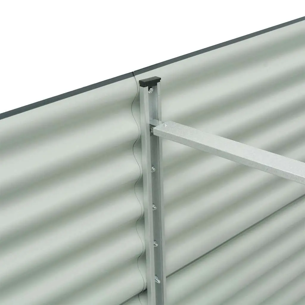 Galvanised Steel Garden Raised Bed Weather Resistant 320x80x81 cm Outdoor Planter Box Grey