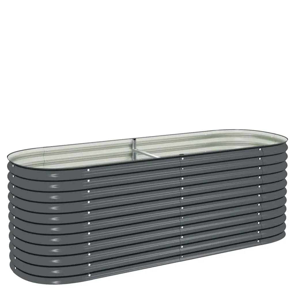 Garden Raised Bed 240x80x81 cm Galvanised Steel Planter Outdoor Greywares