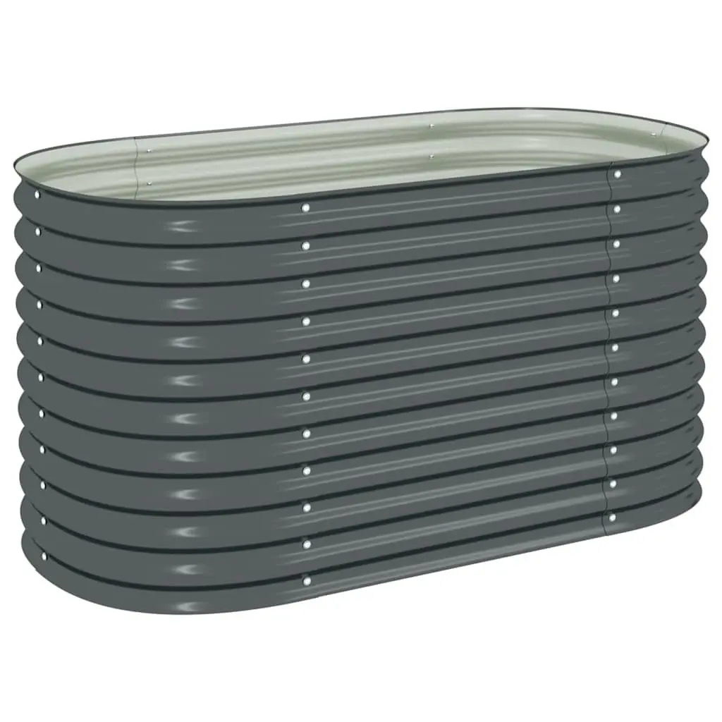 Galvanised Steel Garden Planter 160x80x81cm Outdoor Grey Raised Bed for Balcony