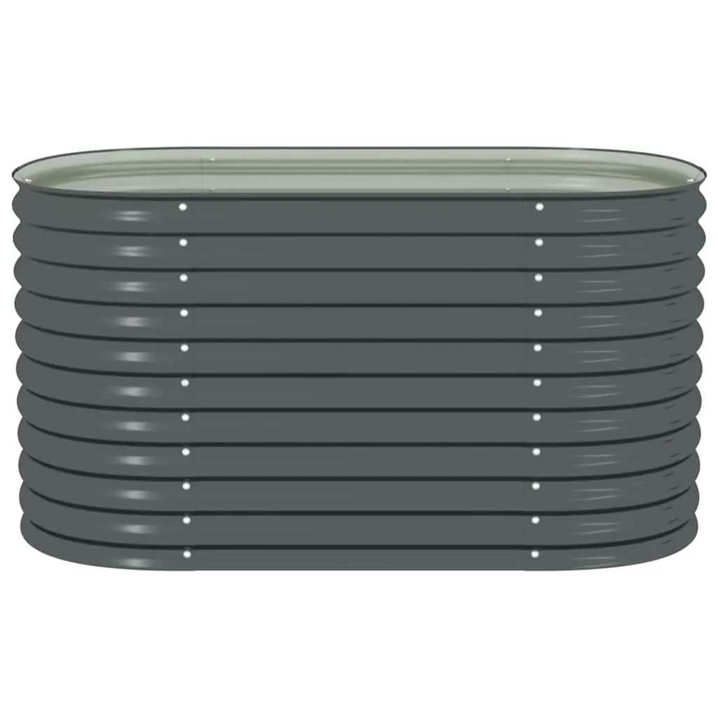 Galvanised Steel Garden Planter 160x80x81cm Outdoor Grey Raised Bed for Balcony