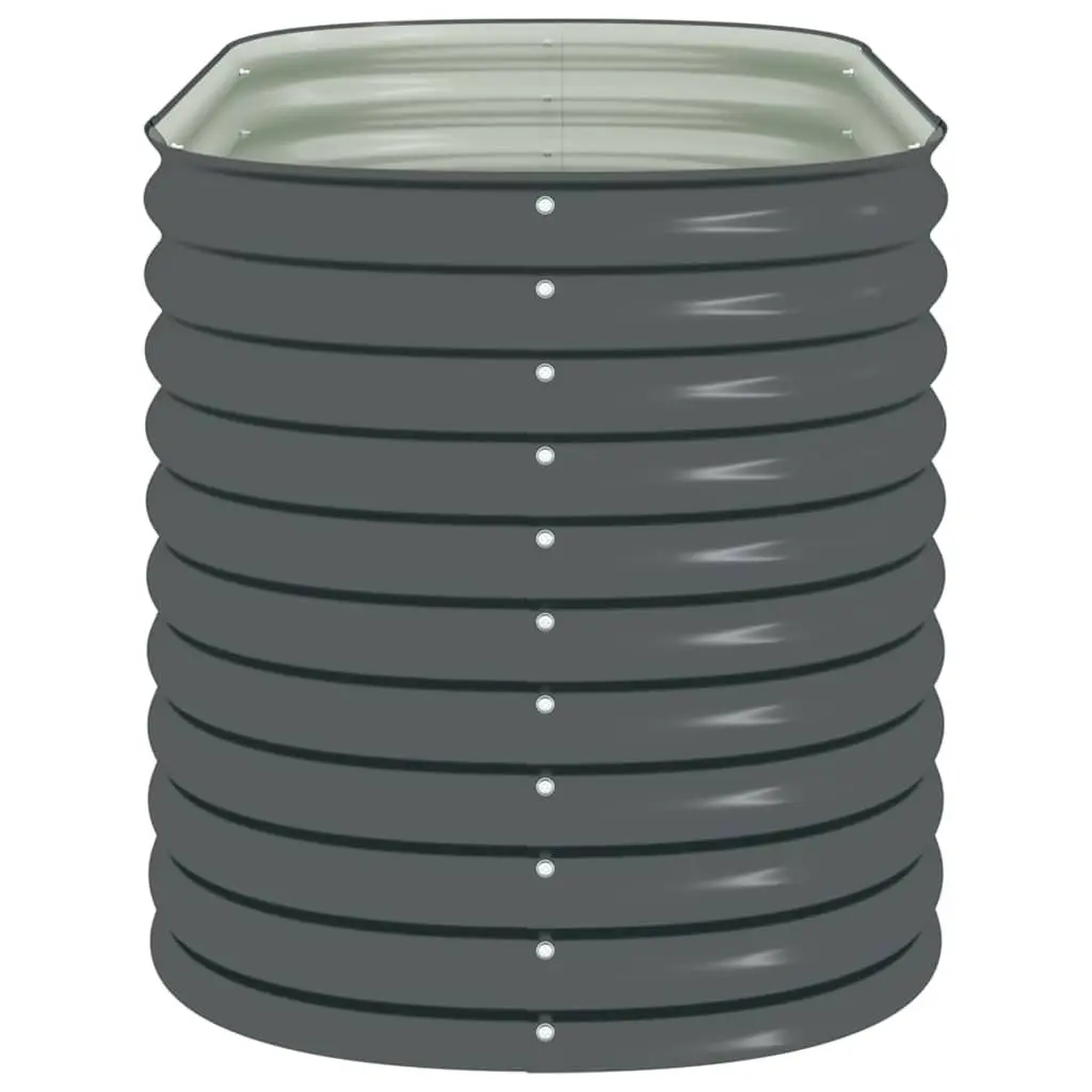 Galvanised Steel Garden Planter 160x80x81cm Outdoor Grey Raised Bed for Balcony