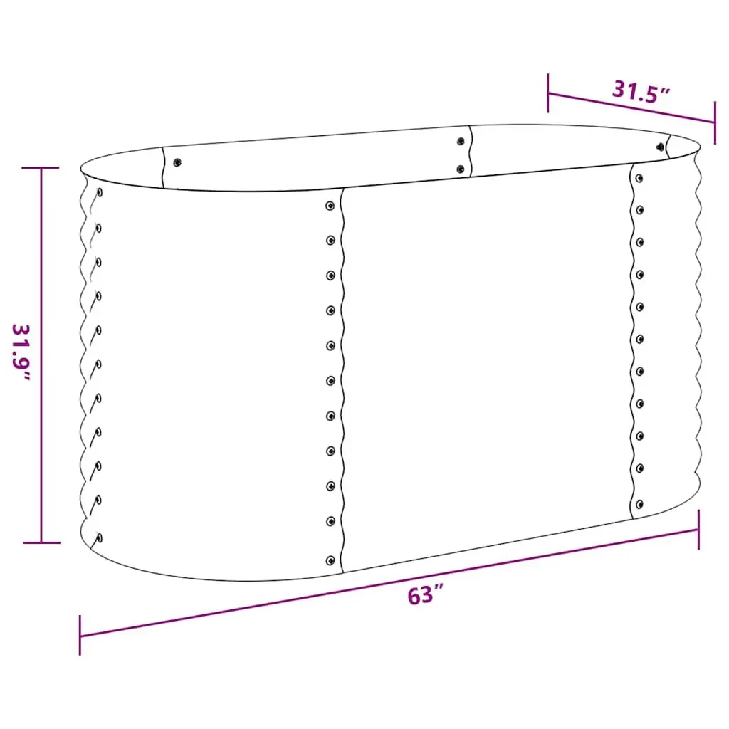 Galvanised Steel Garden Planter 160x80x81cm Outdoor Grey Raised Bed for Balcony