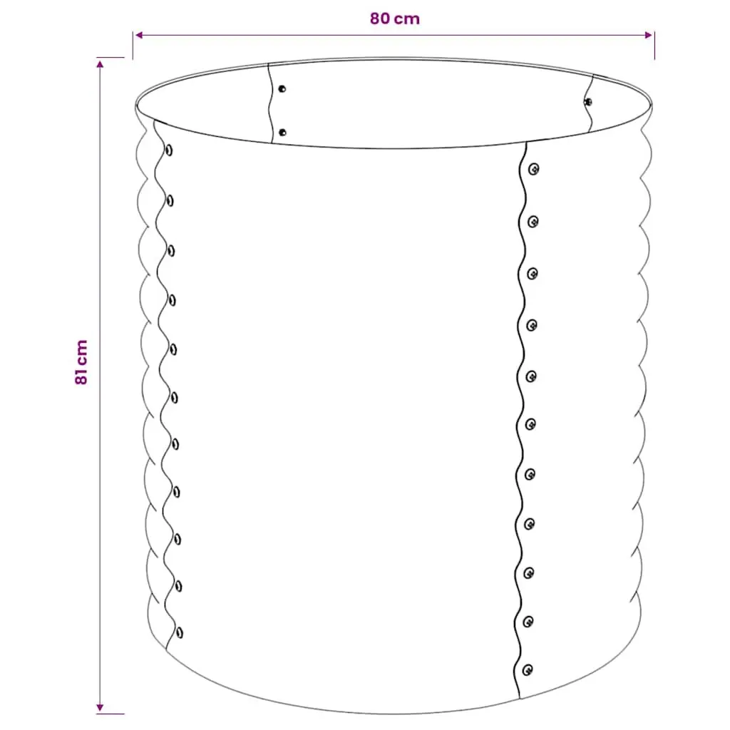 Galvanised Steel Garden Raised Bed Weather Resistant 80x80x81cm Planter Box