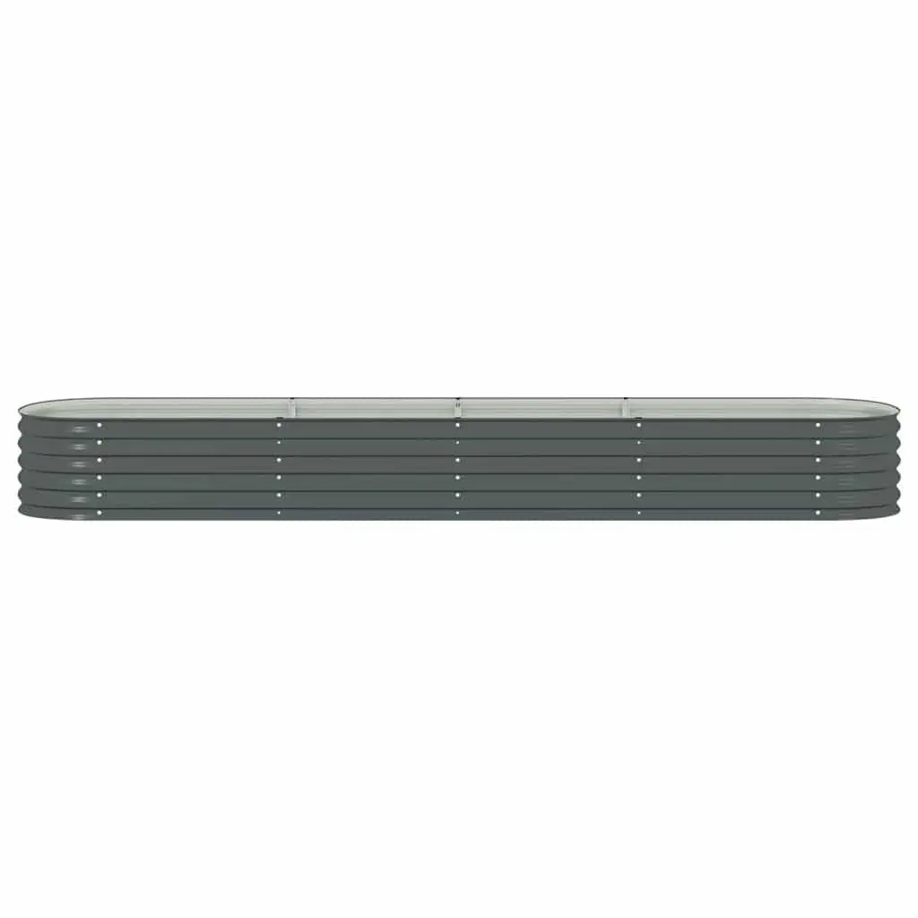 Galvanised Steel Raised Bed Weather Resistant 400x80x44 cm Outdoor Planter Box Grey