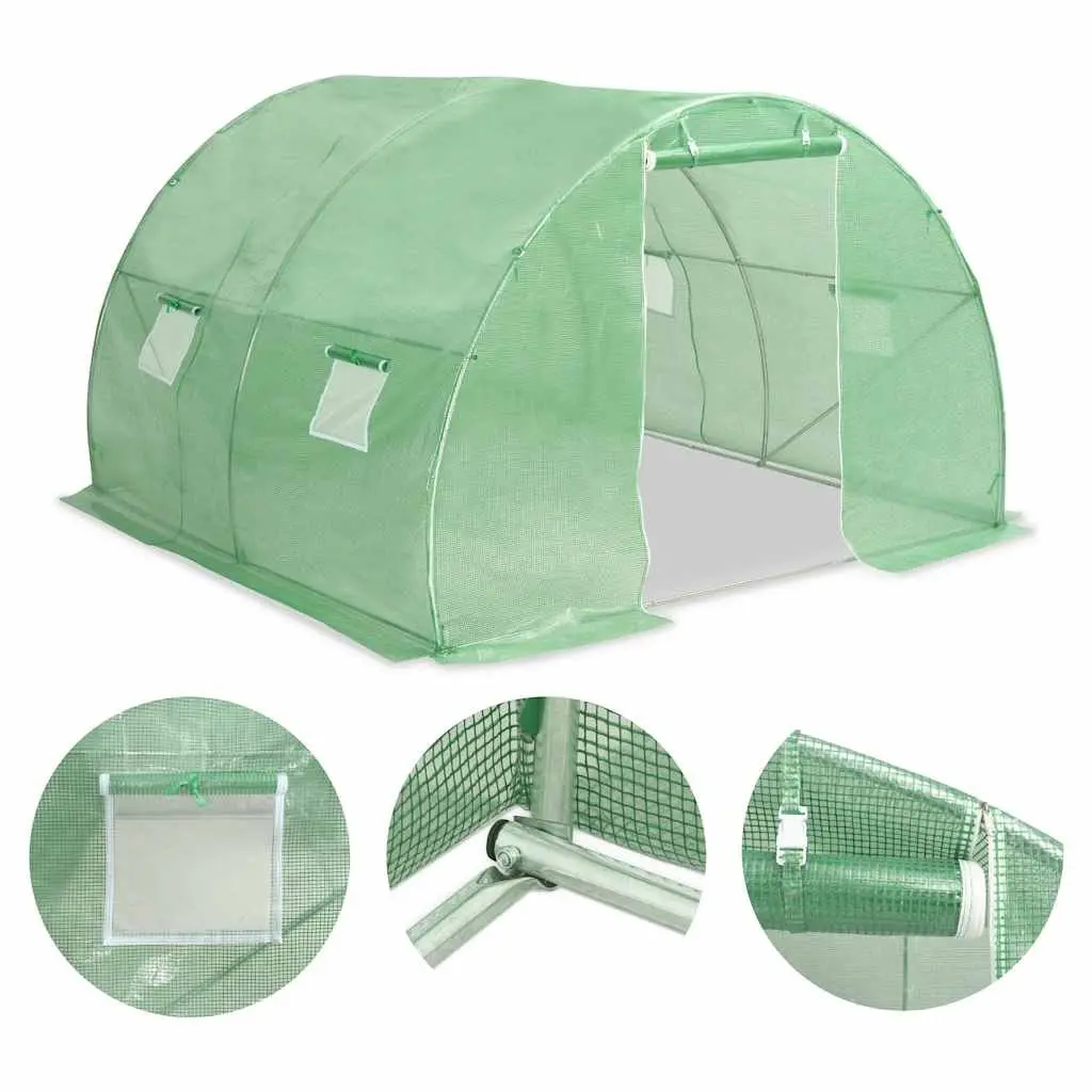 Greenhouse 9m² Galvanised Steel Frame 300x300x200cm Durable PE Mesh Garden Plant House