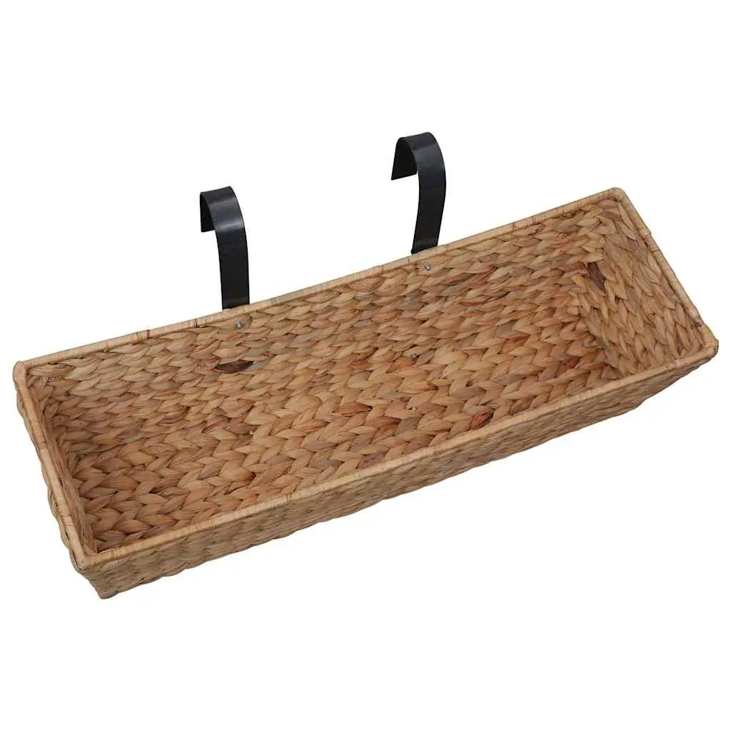Indoor Plant Pots Set Water Hyacinth 2 Piece Removable Containers Brown