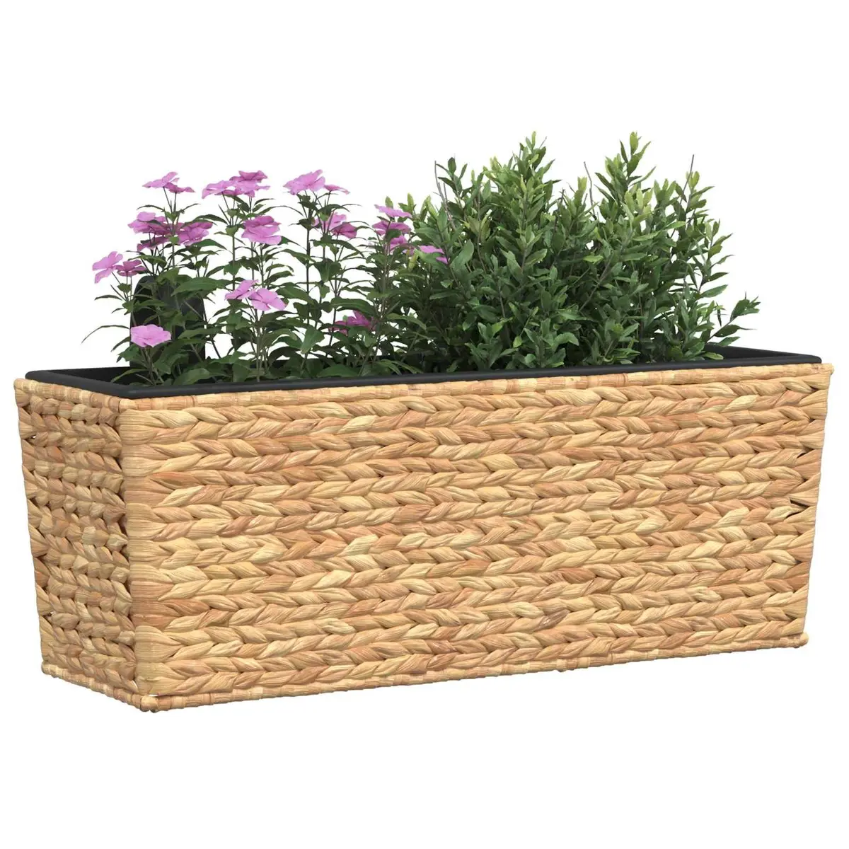 Indoor Plant Pots Set Water Hyacinth 2 Piece Removable Containers Brown
