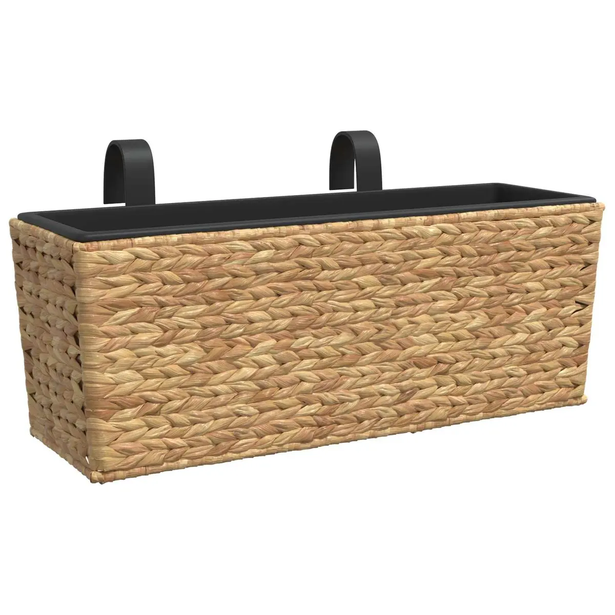 Indoor Plant Pots Set Water Hyacinth 2 Piece Removable Containers Brown