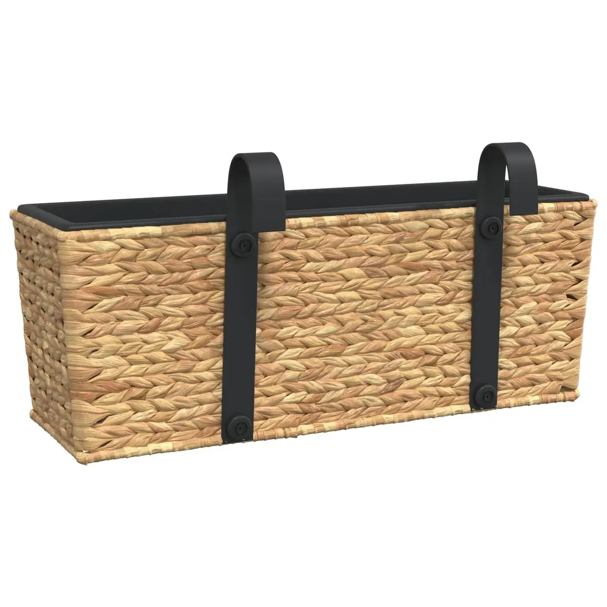 Indoor Plant Pots Set Water Hyacinth 2 Piece Removable Containers Brown