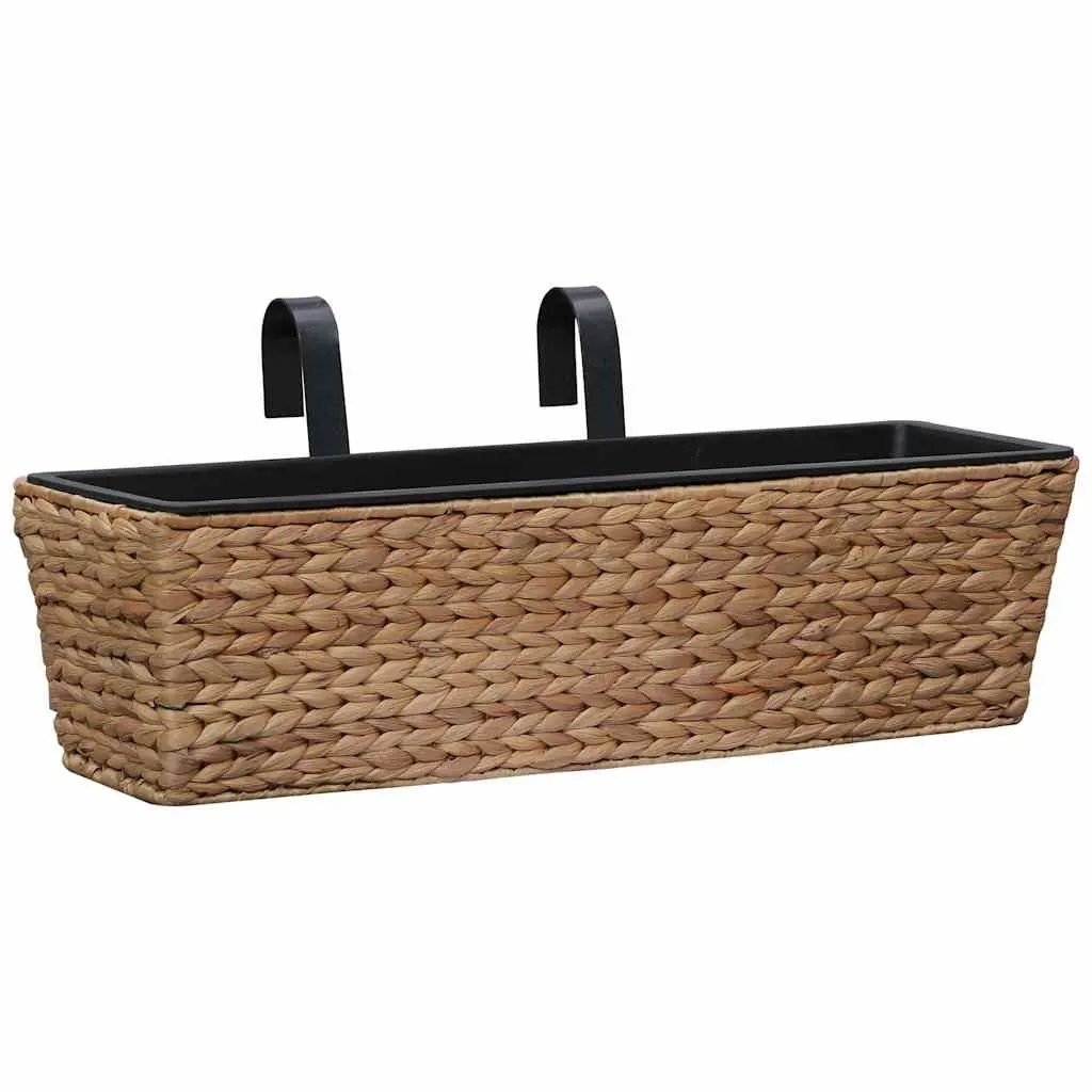 Indoor Plant Pots Set Water Hyacinth 2 Piece Removable Containers Brown