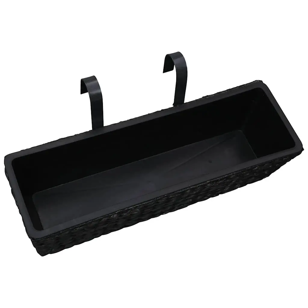Water Hyacinth Planters Set of 2 Black Indoor Garden Pots Removable Pots