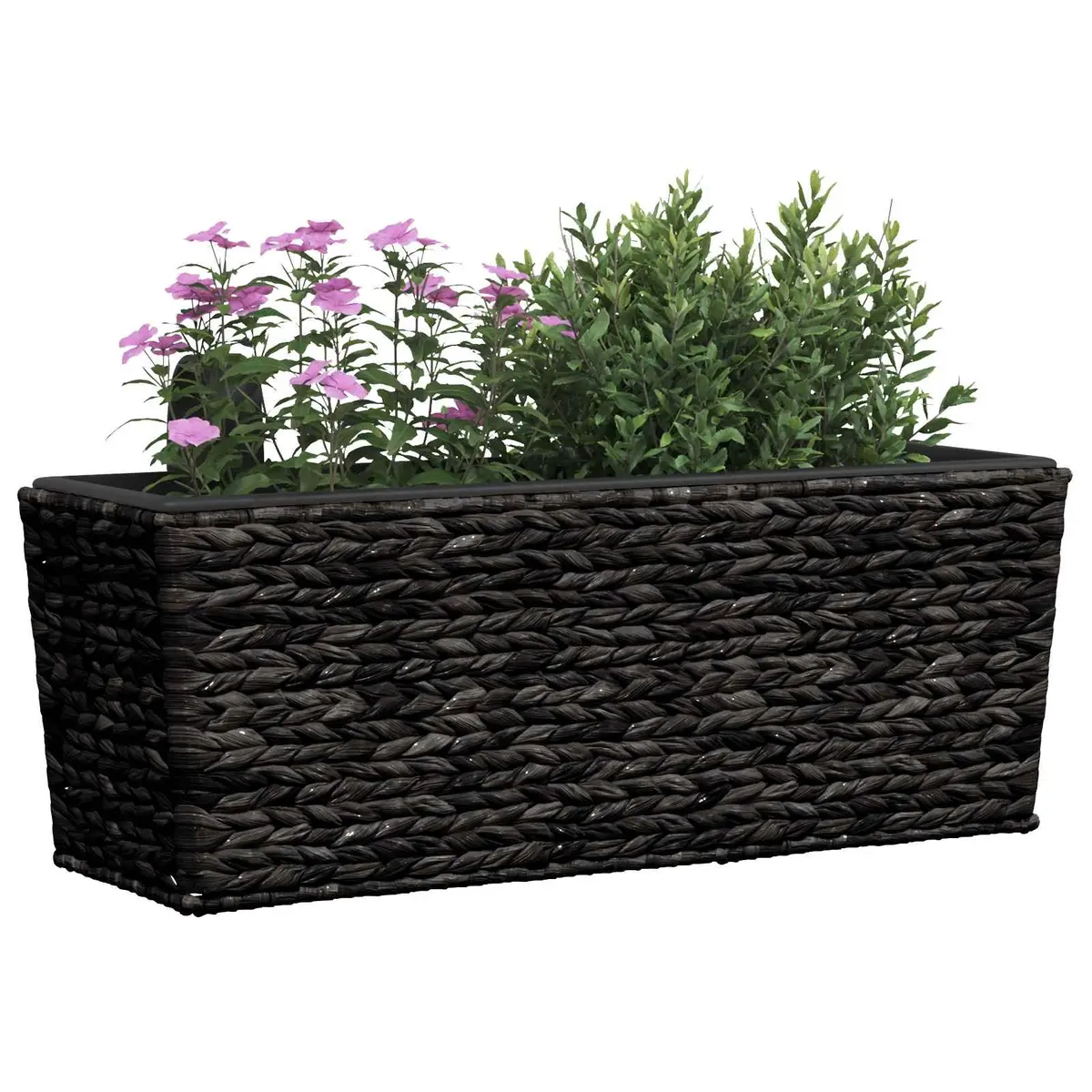 Water Hyacinth Planters Set of 2 Black Indoor Garden Pots Removable Pots