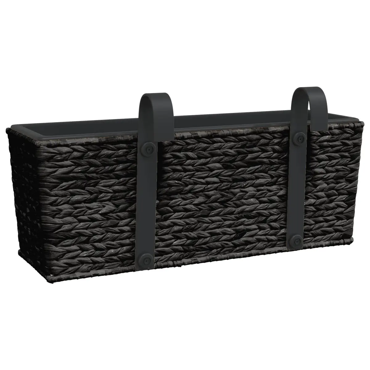 Water Hyacinth Planters Set of 2 Black Indoor Garden Pots Removable Pots